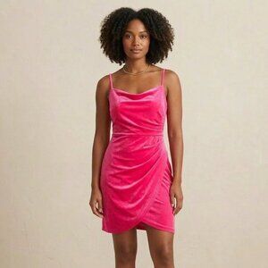 Betsy & Adam Velvet Pink Mini Dress